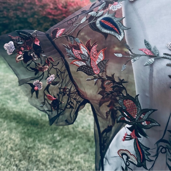 Dalia Floral Embroidered Tulle Top - Picture 9 of 16